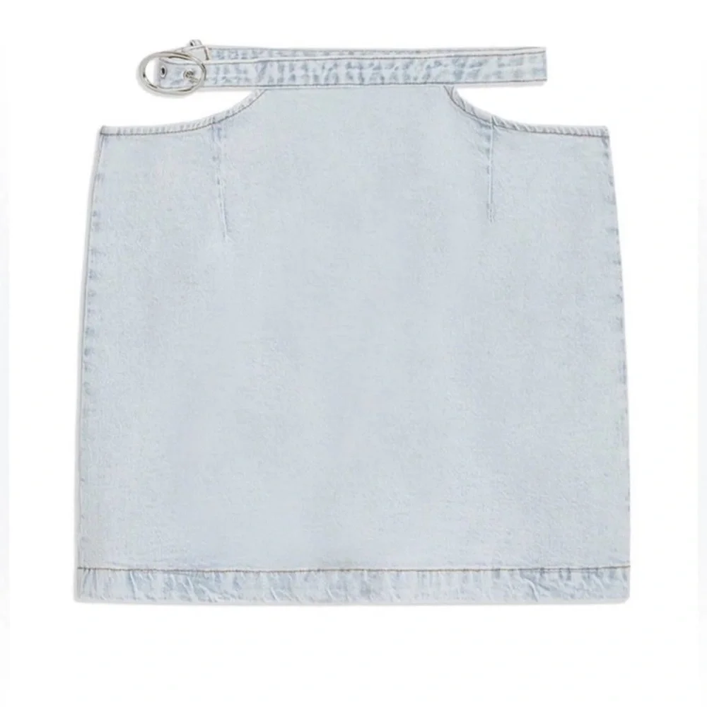 We Wore What NWT Denim Cut Out Belted Mini Skirt Sz XS $69 REVOLVE Y2K - Picture 9 of 14